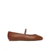 Usnjene balerinke Lauren Ralph Lauren Jayna Mj rjava barva, 802977874002