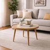Hanah Home klub sto Polen 80, 80 cm, hrast / travertin