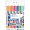 FLOMASTER 12BOJA PASTEL OBOSTRANI S 2 VRHA DESIGN JOURNEY STAEDTLER 3200 C12PA BLISTER