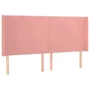 Vidaxl Vzglavje z ušesi roza 183x16x118/128 cm žamet
