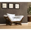 Hanah Home Baštenska sofa sa jednim sedištem i jastukom, Orah i bela