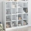 Regal za knjige s vratima bijeli 136 x 37 x 142 cm drveni