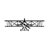 Wallxpert Zidna dekoracija Airplane, 70x23cm