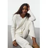 Trendyol Ecru Brushed Soft Ribbed Cardigan Knitted Pajama Set