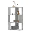 Kutni regal za knjige 3 razine boja betona 50x50x102 cm drveni