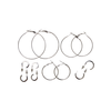 Basic hoop earrings 6-pack - silver color