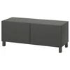 BESTA TV stalaža s vratima, tamnosiva/Lappviken/Stubbarp tamnosiva, 120x42x48 cm