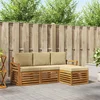 Set vanjskih sofa s jastukom 4 pcs Prirodna i bež