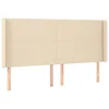Vidaxl Vzglavje z ušesi krem 163x16x118/128 cm blago