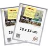 Nikcorp Aluminijasti okvir za fotografije 3-B komplet 2 kosa 18x24 cm mat srebrn, ščetkan zaključek, poliestrsko zasteklitev Lumex A-PET 0,8 mm, orientacija navpično/vodoravno