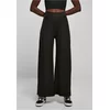 Womens trousers with wide ribbed ribs, black