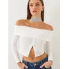 Bianco Lucci Ženska bluza dugih rukava 60351007, Brod izrez, Bela