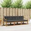 Set vanjskih sofa s jastukom 3 pcs Prirodna i antracit
