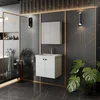 Skye Decor Set kupatilskog ormarića sa umivaonikom i ogledalom, 2 dela, Beli