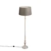 Rustikalna stoječa svetilka taupe z lanenim odtenkom 45 cm - Classico