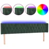 Vidaxl LED posteljno vzglavje temno zeleno 203x16x78/88 cm žamet