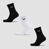 MP Unisex Crew Socks (3 Pack) - Black/White - UK 9-11