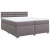 Vidaxl Box spring postelja z vzmetnico siva 200x200 cm umetno usnje