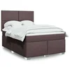 Box spring postelja z vzmetnico temno rjava 160x200 cm blago - vidaXL - Rjava - 105.04 - 160 x 200 cm - vidaXL