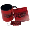 Stranger Things The World Is Turning Upside Down mug + keychain + coaster gift pack