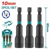 TOTAL 3-delni set udarnih magnetnih usadnih nastavaka HEX 10mm, dužina 65mm