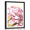 Plakat s paspartujem elegantni nagelj - 30x45 white