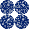 Bertoni Home Unisexs 4 Round Table Pads Set Snow Navy Blue