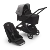 Bugaboo Dragonfly s košaro - BLACK/MIDNIGHT BLACK - GREY MELANGE