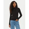 Tommy Jeans Bluza Tjw Essential Mock Neck DW0DW19830 Črna Slim Fit