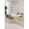 Hanah Home Set Trpezarijski sto i 4 stolice Rigel, Bež-beli