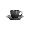 Coffee cup with saucer, porcelain, 80ml, Seasons, Black - Porland