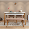 Hanah Home Set Trpezarijski sto, 2 trpezarijske stolice i klupa Santiago White Atlantic, Bež