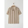 Trendyol Mink Regular Fit Short Sleeve Open Collar Knitwear Textured Shirt
