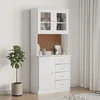 Visoka komoda ALTA bijela 77 x 35 x 165 cm od masivne borovine