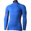 Mico Long Sleeve Mock Neck Mens Base Layer M1 Cobalto L/XL