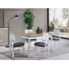 Hanah Home Trpezarijski sto na razvlačenje i stolice Milla, 127-156 cm, 4 stolice, Beli