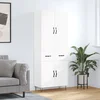 Vidaxl Visoka omara bela 69,5x34x180 cm inženirski les