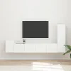 vidaXL Komplet TV omaric 3 pcs Bela Konstruiran les