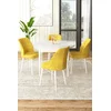Hanah Home Set Trpezarijski sto i 4 stolice, Žuto-beli