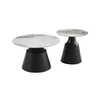Klub sto 6052 set Bela keramička ploča/Crne metalne noge fi 70+fi 50 ( 800-632 )