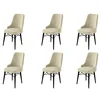 Hanah Home Set 6 trpezarijskih stolica Pare Krem-Crni