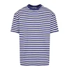 Mens T-shirt Regular Stripe - white/navy blue