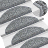 Prostirke za stepenice 15 kom 65x21x4 cm sive poluokrugle velike