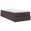 Vidaxl Otomanski posteljni okvir z vzmetnico rjav 100x200 cm blago