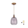 BRILAGI - LED luster na sajli RETRO GLASS 1xE27/60W/230V O 26 cm zlatna/zadimljeno-siva