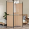 3-Panelni Pregradni Zid Bež 150 x 180 cm Tkanina