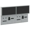 vidaXL vidaXL 6-delnisetna omara za orodje in pegboard komplet, montirano na steno, črna kovina, (22048526)
