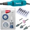 Set: Ele. premi brusilnik GD0603 + brusni kamni, najlonske krtače in rezkarji | MAKITA - Makita