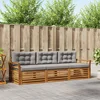 Set vanjskih sofa s jastukom 3 pcs Prirodna i svijetlo siva