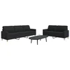 2-dijelni set sofa crni od tkanine